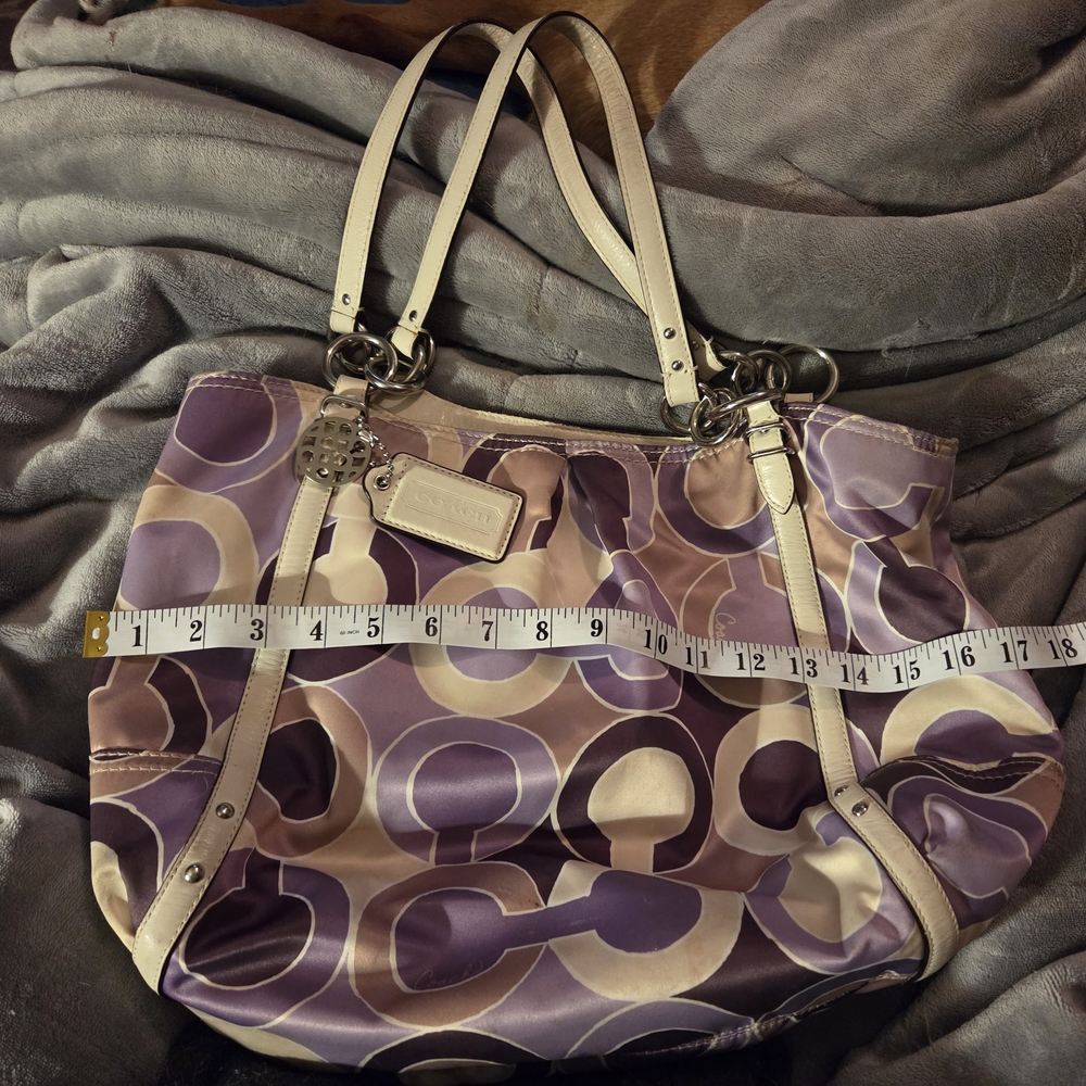 Coach Stylish Purple and Cream Women's Bag